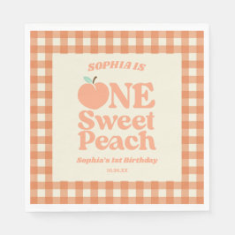 ワンスイートピーチオレンジ第1誕生日パーティー スタンダードランチョンナプキン