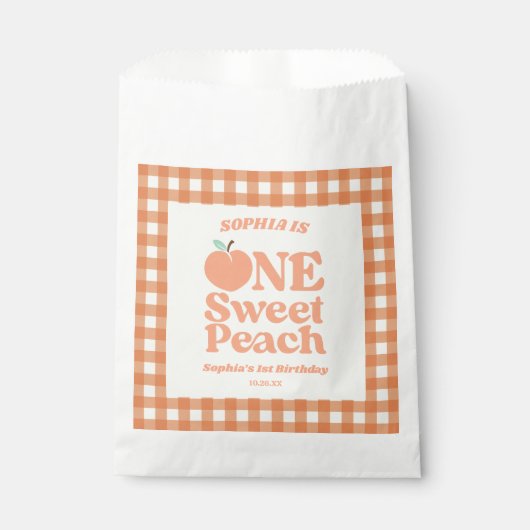ワンスイートピーチオレンジ第1誕生日パーティー フェイバーバッグ (正面)