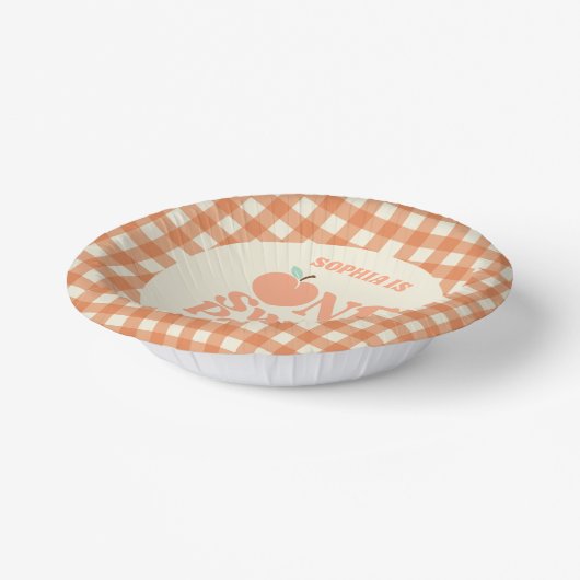 ワンスイートピーチオレンジ第1誕生日パーティー ペーパーボウル (傾斜あり)