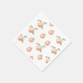 ワンスイートピーチガールバースデーパーティー スタンダードカクテルナプキン (角)