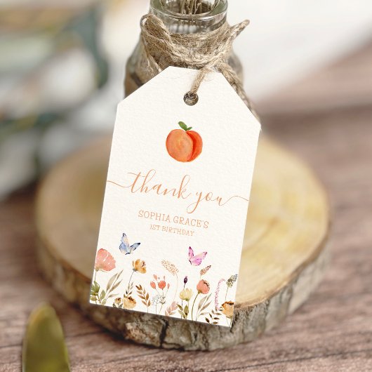 ワンスイートピーチガール1st誕生日 ギフトタグ