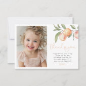 ワンスイートピーチガール1st誕生日 サンキューカード (正面)