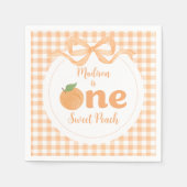 ワンスイートピーチガール1st誕生日 スタンダードカクテルナプキン (正面)