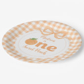 ワンスイートピーチガール1st誕生日 ペーパープレート (アングル)