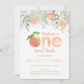 ワンスイートピーチガール1st誕生日 招待状 (正面)