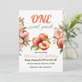 ワンスイートピーチサマーフローラ第1回目誕生日 招待状 (スタンド正面)