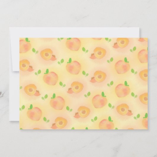 ワンスイートピーチパーソナライズされた誕生日招待状 招待状 (裏面)