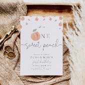 ワンスイートピーチファースト誕生日招待状ボホ 招待状