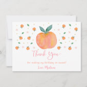 ワンスイートピーチファースト誕生日 サンキューカード (正面)