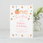 ワンスイートピーチファースト誕生日 招待状 (スタンド正面)