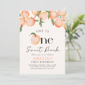 ワンスイートピーチファースト誕生日 招待状 (スタンド正面)