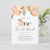 ワンスイートピーチファースト誕生日 招待状 (スタンド正面)