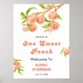 ワンスイートピーチフルーツガール1stバースデーウェルカム ポスター (正面)