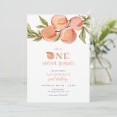 ワンスイートピーチ招待状ピーチファースト誕生日 招待状 (スタンド正面)