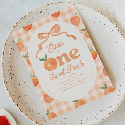 ワンスイートピーチ誕生日招待状 招待状