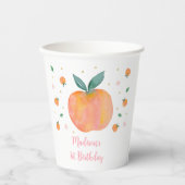 ワンスイートピーチ誕生日紙カップ 紙コップ (正面)
