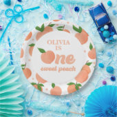 ワンスイートピーチ誕生日紙プレート ペーパープレート (パーティー)