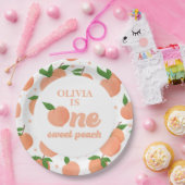 ワンスイートピーチ誕生日紙プレート ペーパープレート (パーティー)