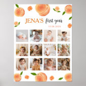 ワンスイートピーチ誕生日12フォトマイルストーンポスター ポスター (正面)