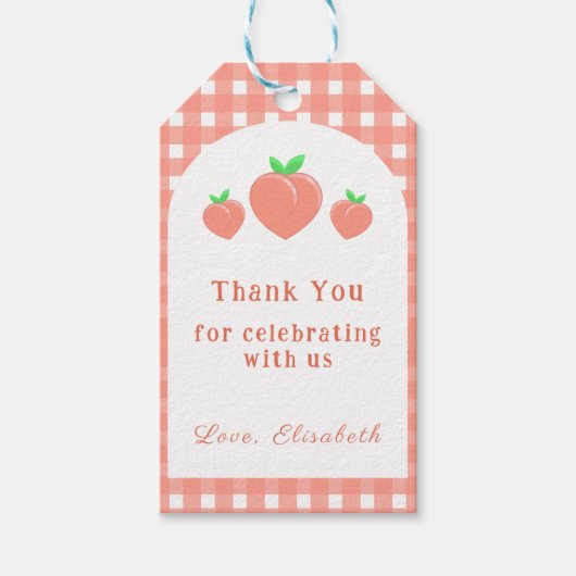 ワンスイートピーチ誕生日 ギフトタグ (正面)