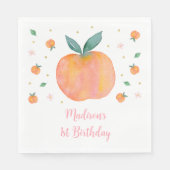 ワンスイートピーチ誕生日 スタンダードランチョンナプキン (正面)