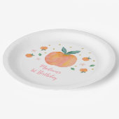 ワンスイートピーチ誕生日 ペーパープレート (アングル)