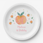 ワンスイートピーチ誕生日 ペーパープレート (正面)