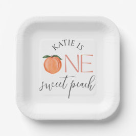 ワンスイートピーチ1st誕生日プレート ペーパープレート