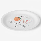 ワンスイートピーチ1st誕生日プレート ペーパープレート (アングル)