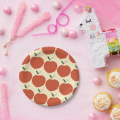 ワンスイートピーチ – レトロピーチパターン1st誕生日 ペーパープレート (パーティー)