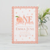 ワンスイートピーチ | 最初の誕生日招待状 招待状 (スタンド正面)