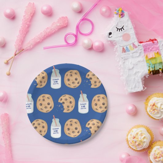 ワンスイートボーイクッキーパターンファースト誕生日 ペーパープレート (パーティー)