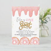 ワンスイート1ndドーナツ ピンククリーム バースデーパーティー 招待状 (スタンド正面)