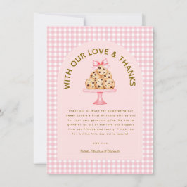 ワンスウィートクッキーガールズ初誕生日ありがとう サンキューカード