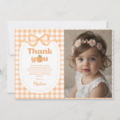 ワンスウィートピーチガール1stバースデーフォト サンキューカード (正面)