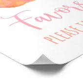 ワンスウィートピーチバースデーパーティーフェイスサイン ポスター (角)