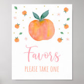 ワンスウィートピーチバースデーパーティーフェイスサイン ポスター (正面)