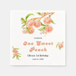 ワンスウィートピーチフルーツ1st誕生日 スタンダードカクテルナプキン