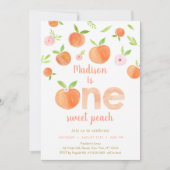 ワンスウィートピーチ1st誕生日 招待状 (正面)