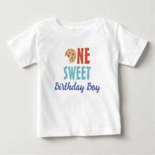 ワンスウィート誕生日ボーイクッキーTシャツ ベビーTシャツ
