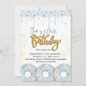 ワンスウィート1ndドナツブルークリームバースデーパーティー 招待状 (正面)