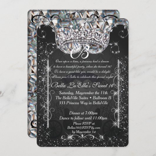 ワンスオンアタイムスウィート16招待状 招待状 (正面/裏面)