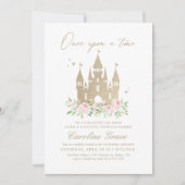 ワンスオンザタイムピンクフローラプリンセス誕生日 招待状 (正面)