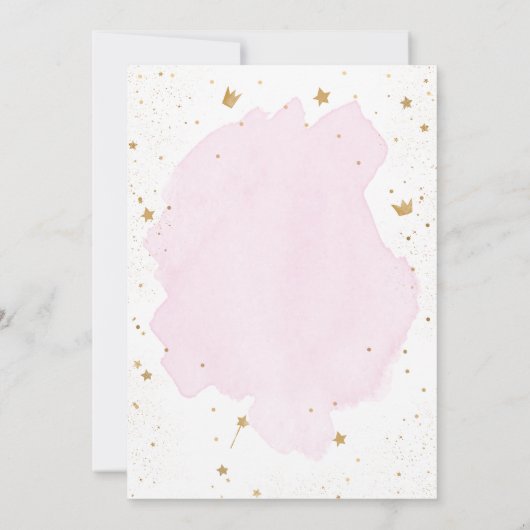 ワンスオンザタイムプリンセスキャッスルガール誕生日 招待状 (裏面)