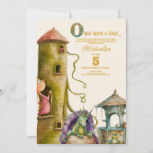 ワンスオンザタイムプリンセスキャッスルガール誕生日 招待状 (正面)