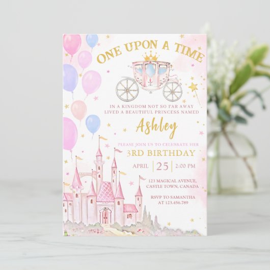 ワンスオンザタイムマジカルプリンセス城誕生日 招待状 (スタンド正面)
