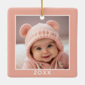 ワンスクエアフォトプラス年 – コーラルピミニマルンク セラミックオーナメント (裏面)