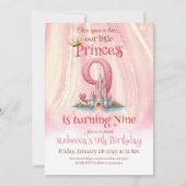 ワンスプリンセスキャッスルガール9誕生日 招待状 (正面)