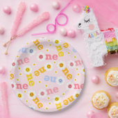 ワンスマイルファースト誕生日デイジーパステルガールズ ペーパープレート (パーティー)