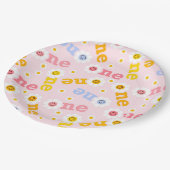 ワンスマイルファースト誕生日デイジーパステルガールズ ペーパープレート (アングル)
